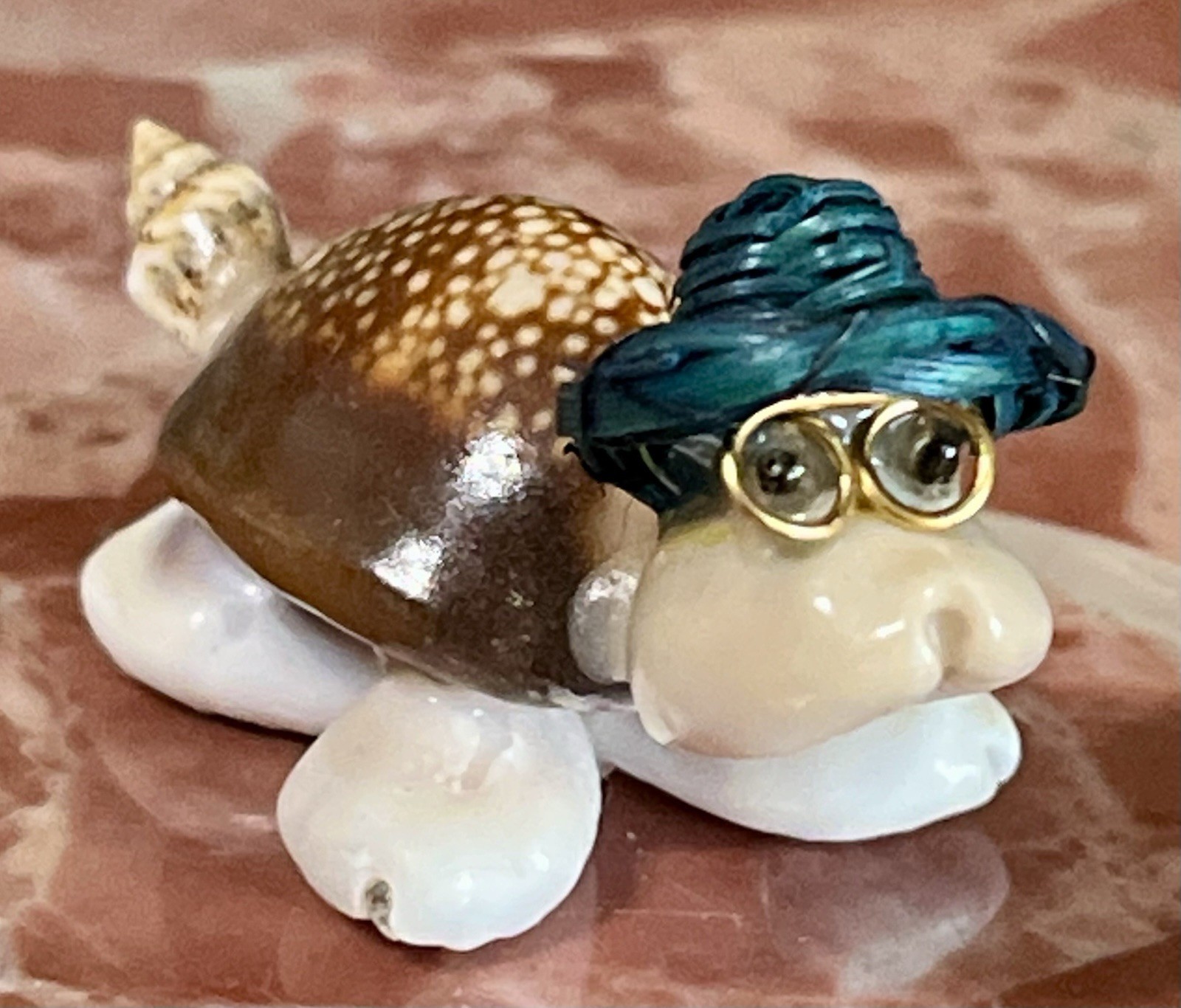 VTG Turtle Lot/3 Turtles Stone – Shell Turtle w/ Glasses Decorative 1”-2 1/2”