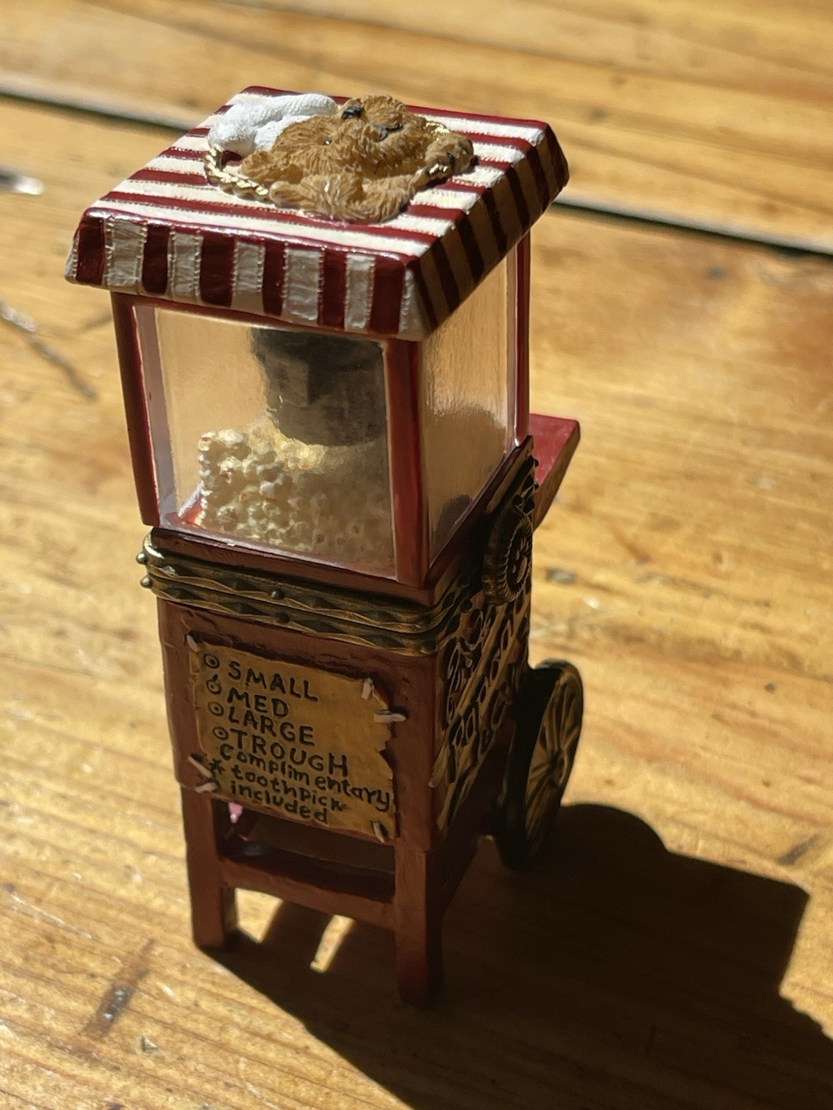Boyds Treasure Box Kernel Popcorn Cart Trinket Box & Pop McNibble No Box RARE