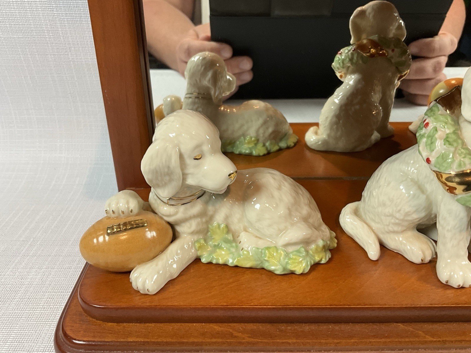 Lenox Golden Year Of Puppies Collection Complete With Shelf Display Excellent