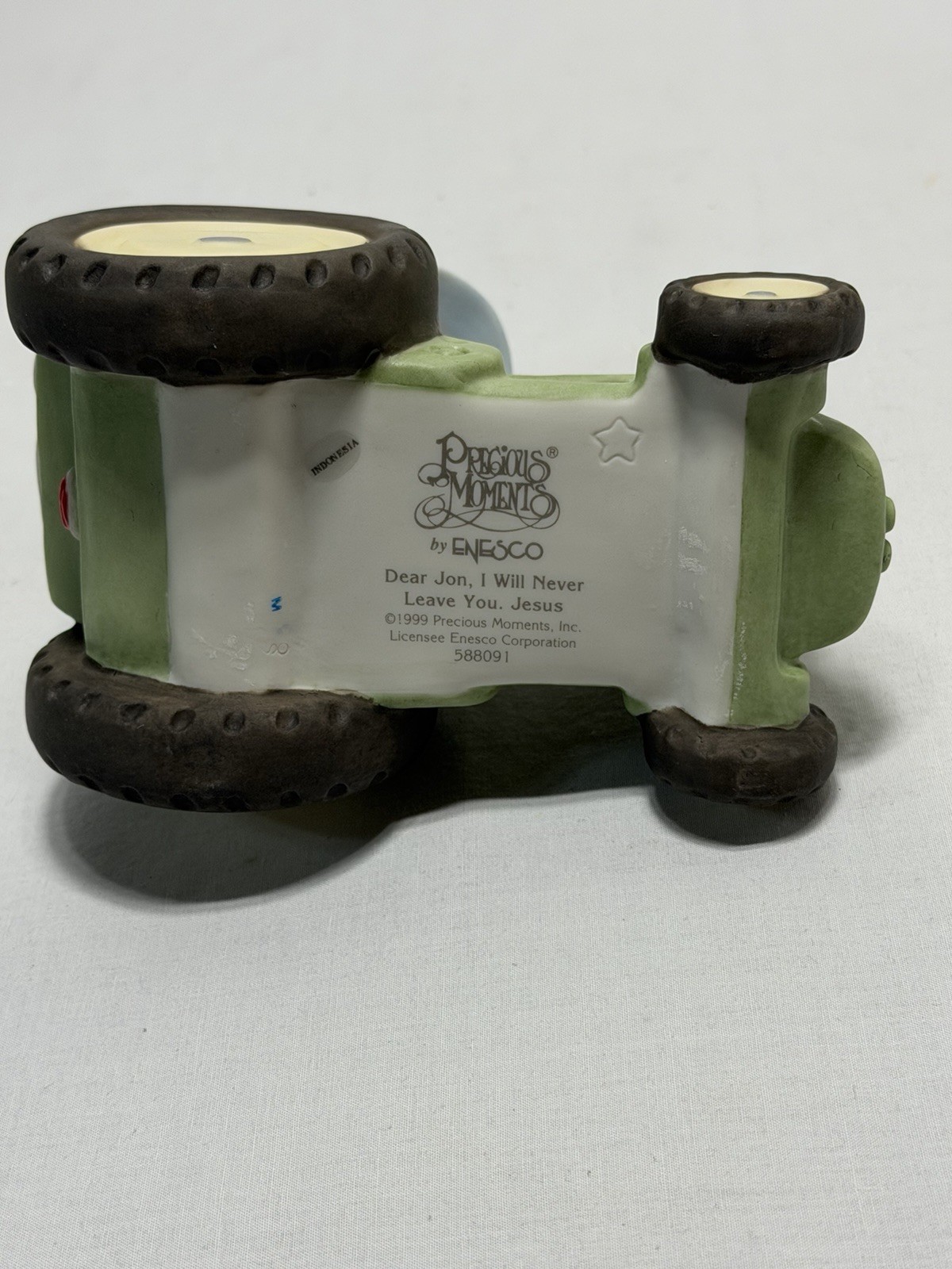 Precious Moments 588091 Dear Jon I Will Never Leave You, Jesus Tractor Figurine