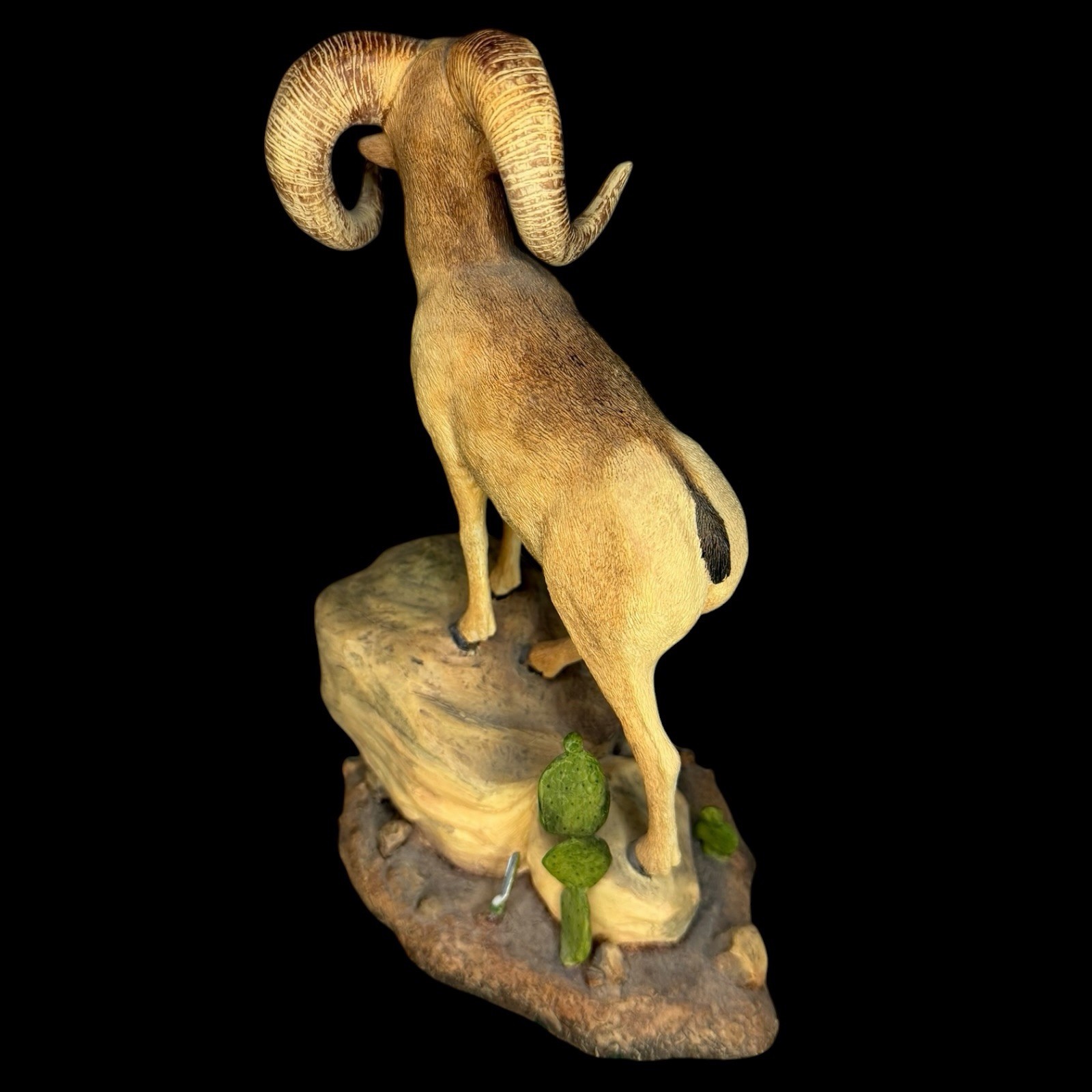Danbury Mint Desert Bighorn Ram Statue VTG Artist Nick Bibby Cactus DAMAGED