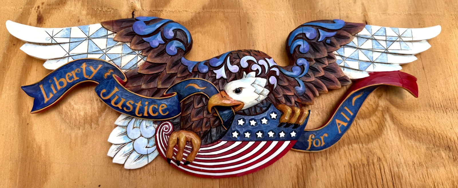 Jim Shore Heartwood Creek Patriotic Eagle Plaque Wall Hanging Retired USA Rare!