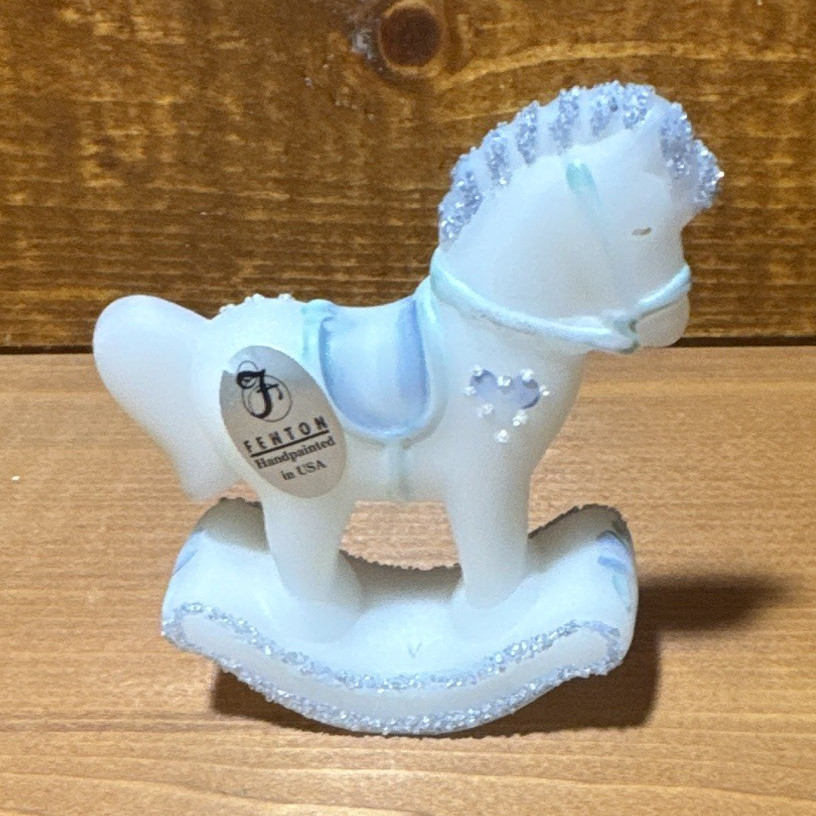 Fenton Fine Porcelain Hand Painted Signed Rocking Horse Figurine 3in 1986