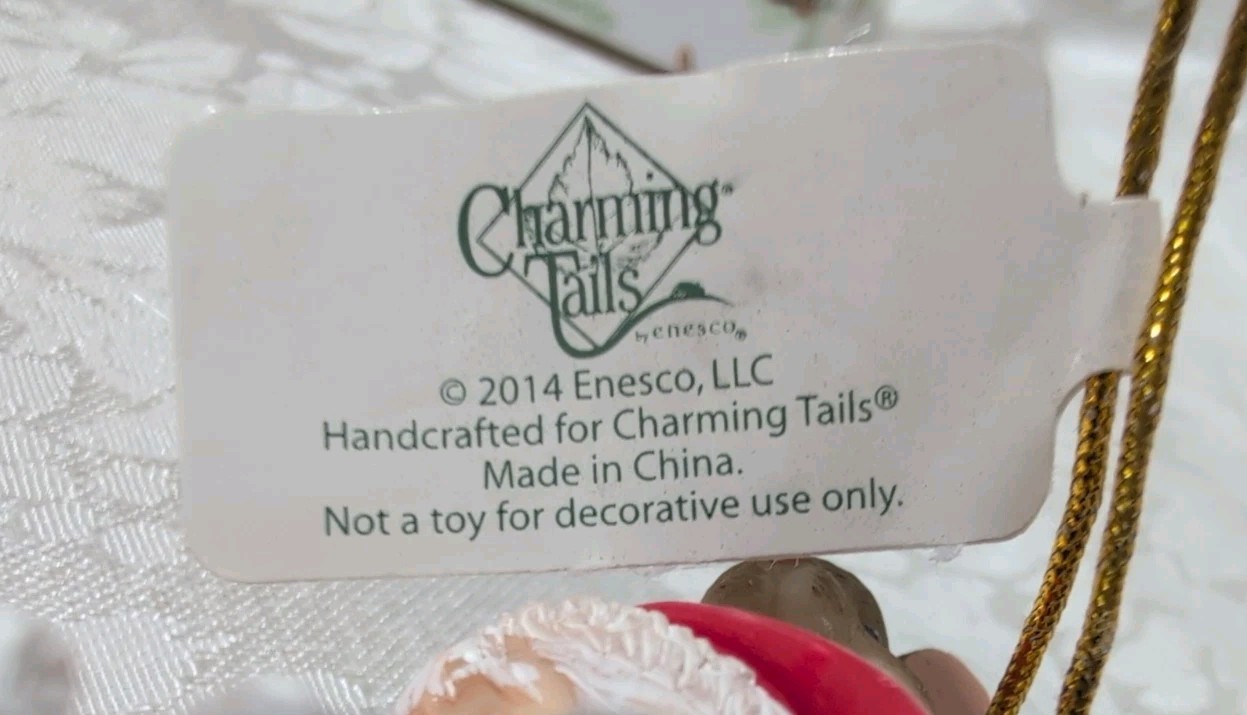 Charming Tails Ho Ho Holy Smoke Christmas Is Here Christmas Ornament NIB