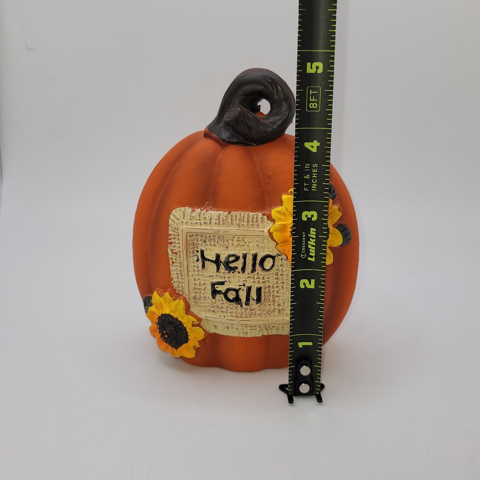 Ceramic “Hello Fall” Pumpkin – Autumn Decor Freestanding