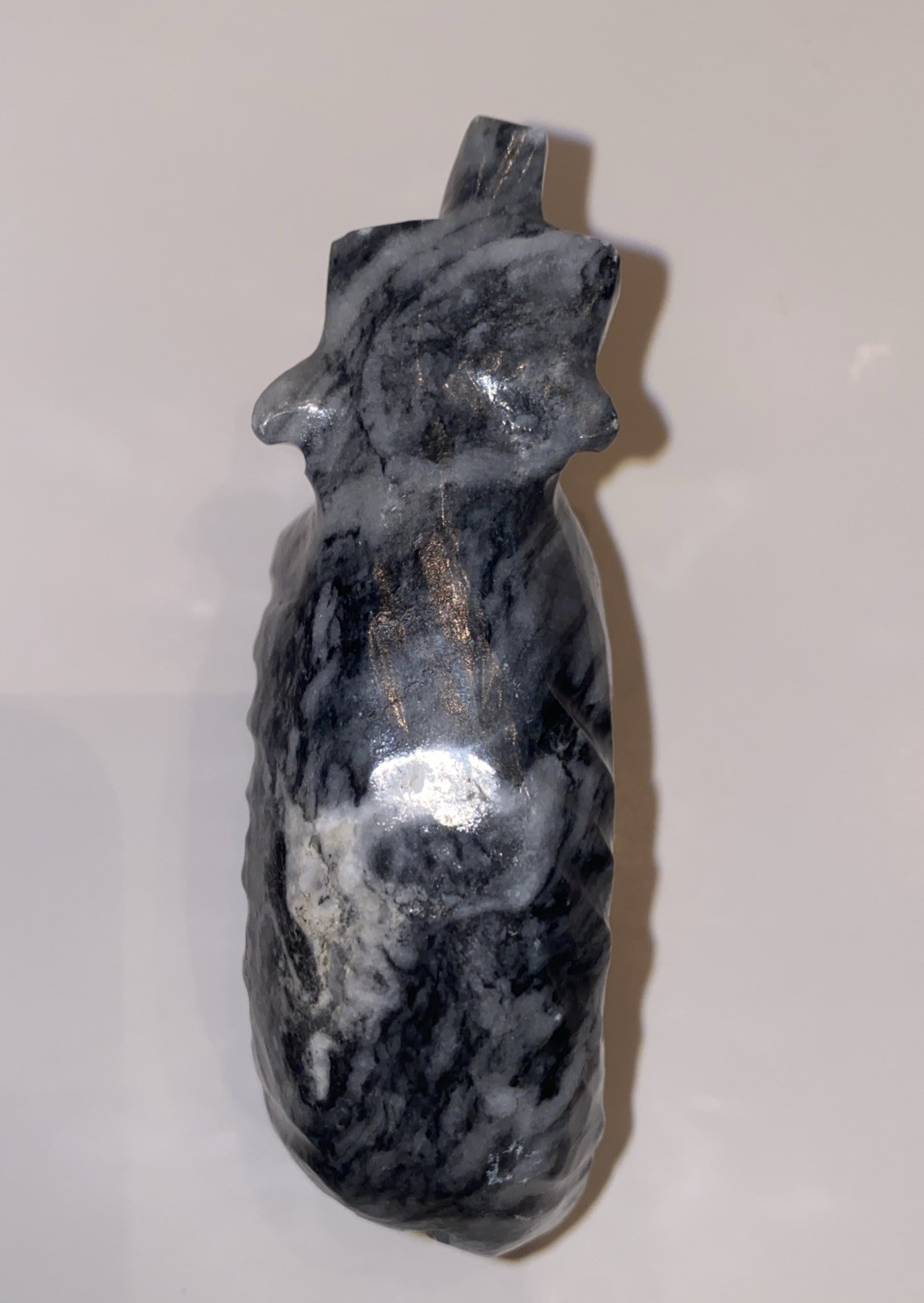 Hand Carved Marble Bear Black & White Figurine Paperweight Decoration 2