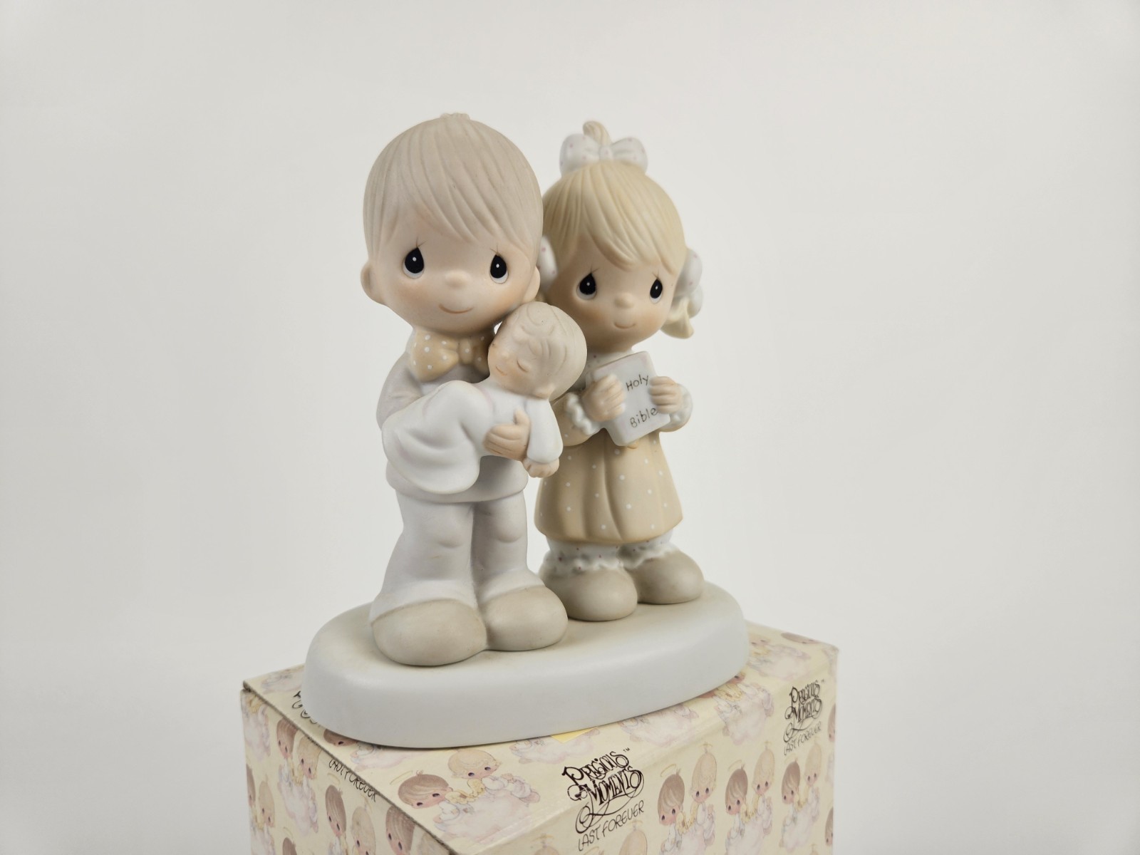 Precious Moments Rejoicing With You Jonathon And David 1980 Vtg Enesco Figurine