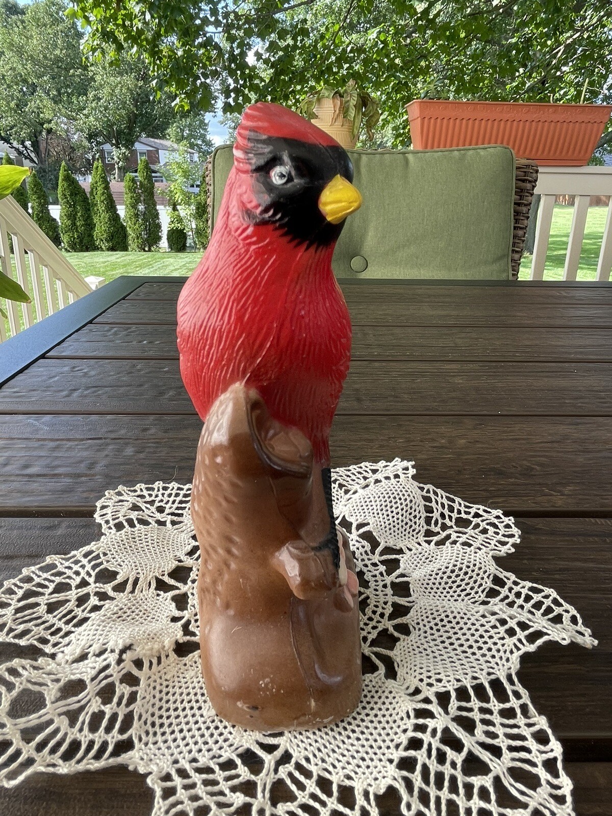 Parma Brand Molded Plastic Cardinal bird statue AAI H-2116 Vintage