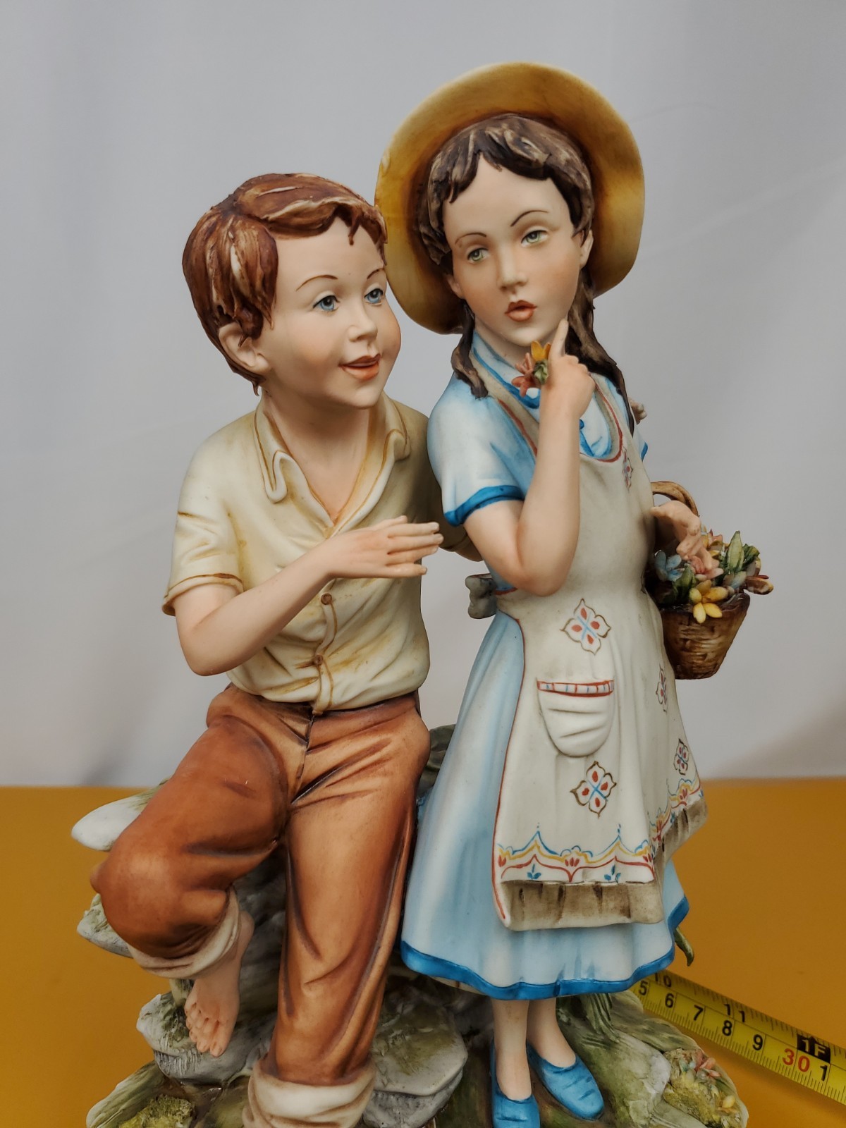 Capodimonte Italy 169 Mariani “N” Porcelian Boy & Girl Flowers