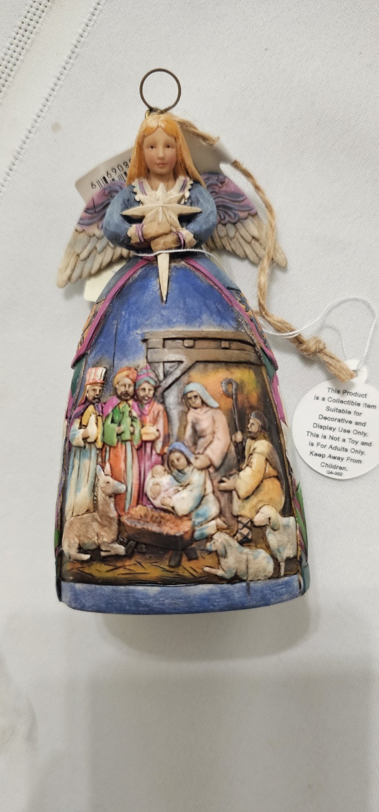 Jim Shore Angel With Nativity Scene 2006Hanging Christmas Ornament 4″