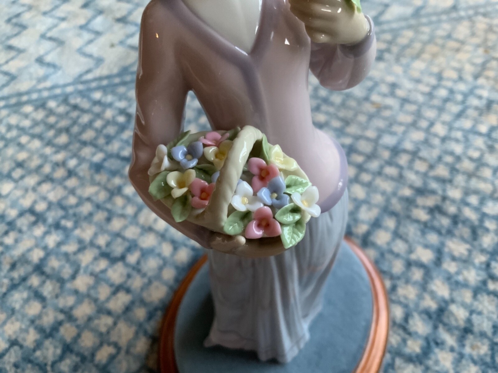 Lladro Girl Figurine, #7644 “Innocence in Bloom”, With Stand & Box, Retired 1995