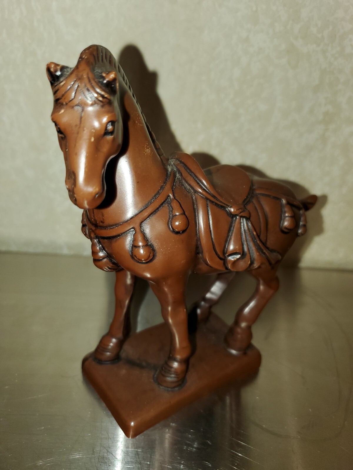 Beautiful Brown Equine Horse Figurine Statuette 5.5″ x 5″