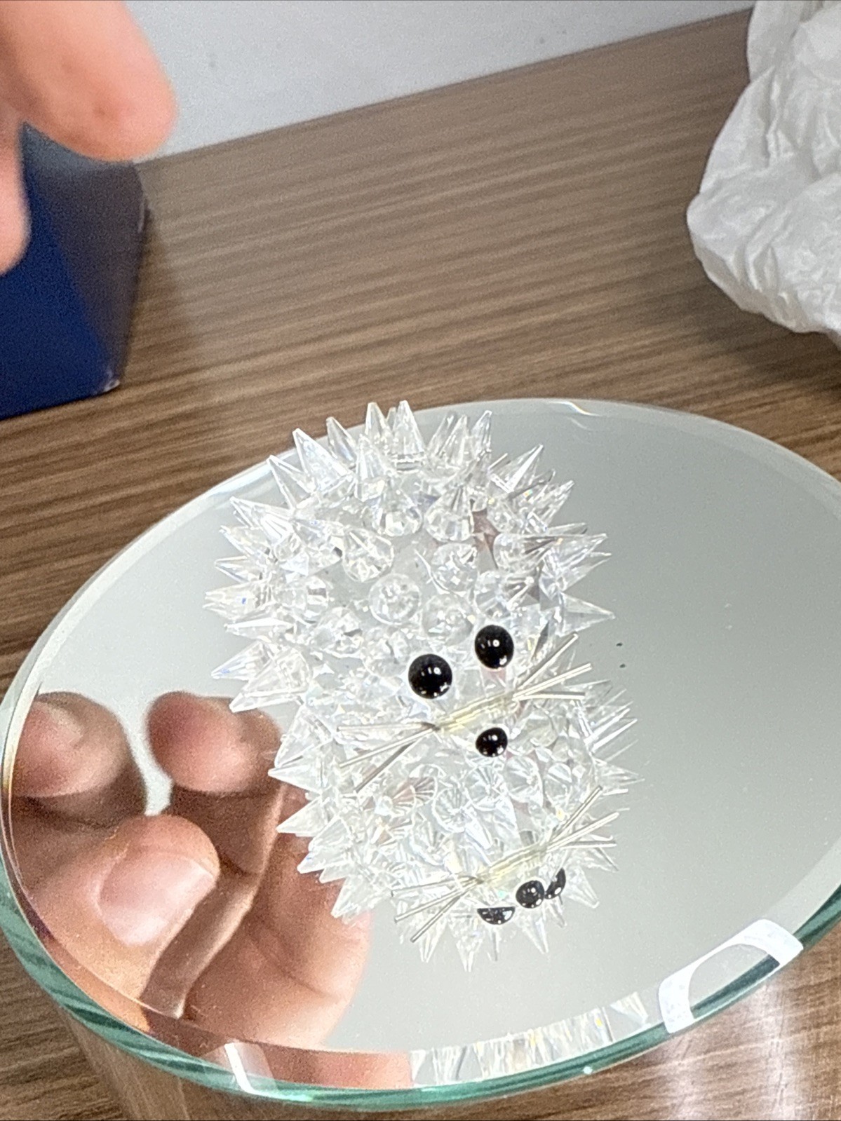SWAROVSKI CLEAR GLASS CRYSTAL PORCUPINE FIGURINES SET OF 3