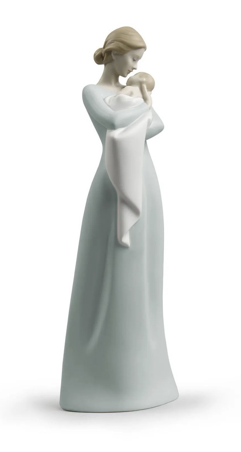 New LLADRO #18218 A Mother’s Embrace Mother & Baby Satin Finish No Orig Box