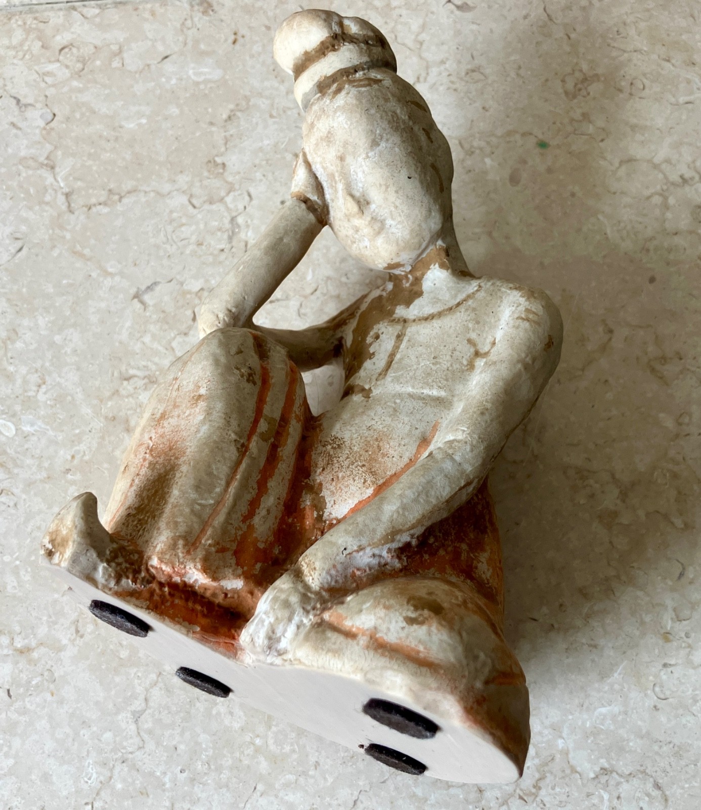 Vintage Hand Crafted 6″ Resting Dancer Figure EarthTone Statue Rare MMA