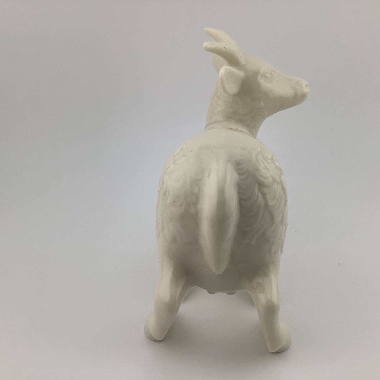 Lenox China Jewels Kneeling GOAT RAM 1992 Nativity USA 24K Gold Green Christmas