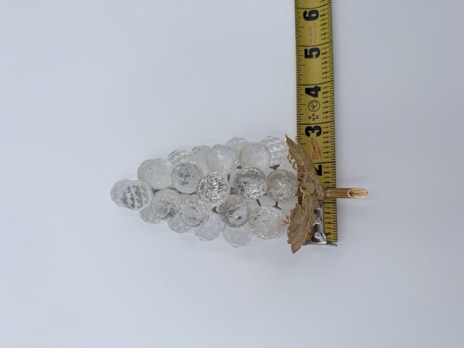 Vintage Swarovski Crystal 23 Grape Cluster Bunch Gold Leaf Sparkling Fruit