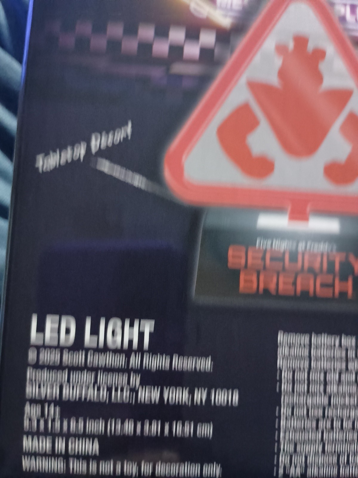 (SB) Five Nights At Freddy’s Security Breach Led Light 2025 New