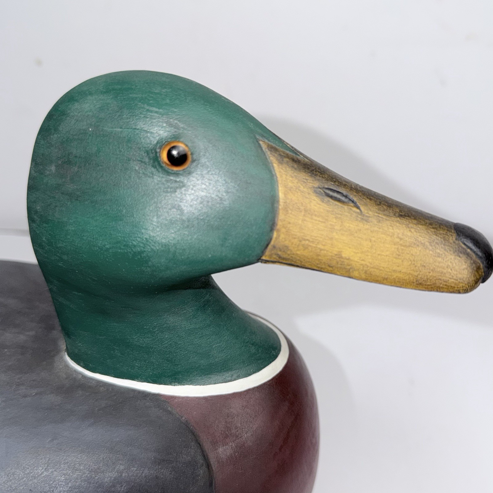 Duck Decoy Hand Carved Signed Mallard Michael L Morgart 1988 Folk Art Drake