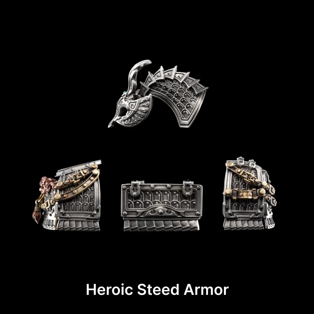 Heroic Steed Metal Figurine, Detachable Horse Sculpture, Gifts for Men