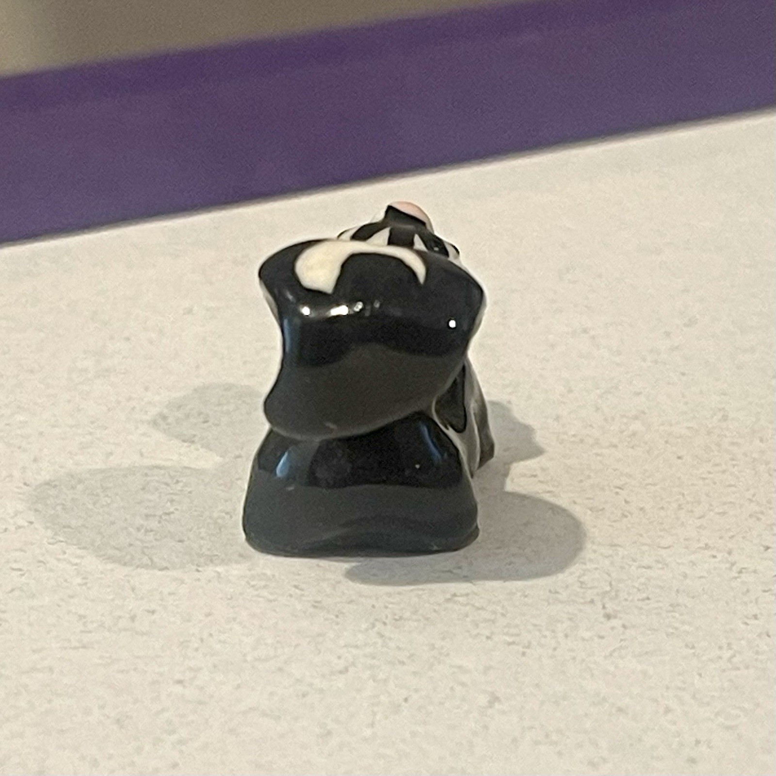 Vintage Hagen Renaker Baby Skunk Ceramic Miniature Figurine Black White Retired