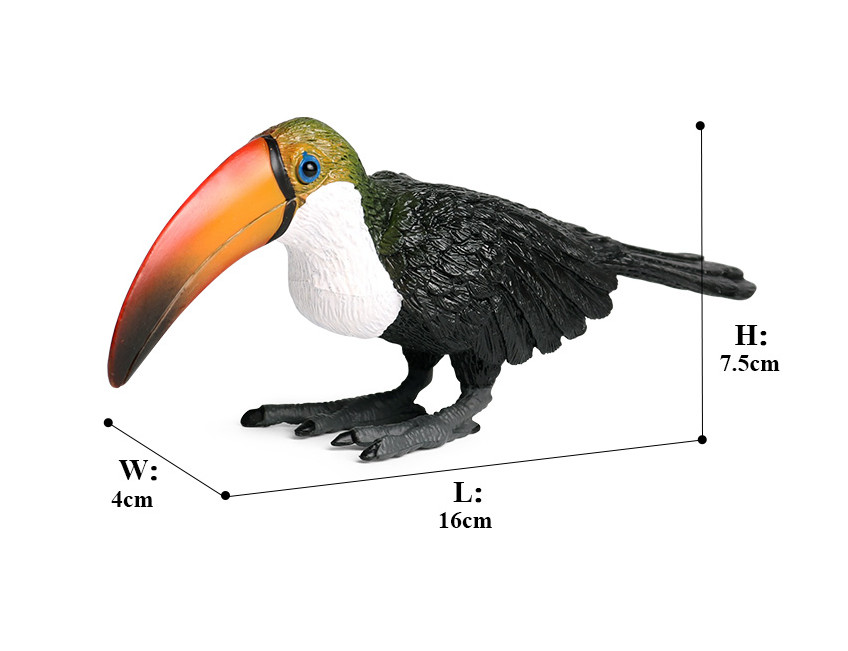 16cm Mini Toucan Bird PVC Toy Wild Animal Figure Doll Kids Gift