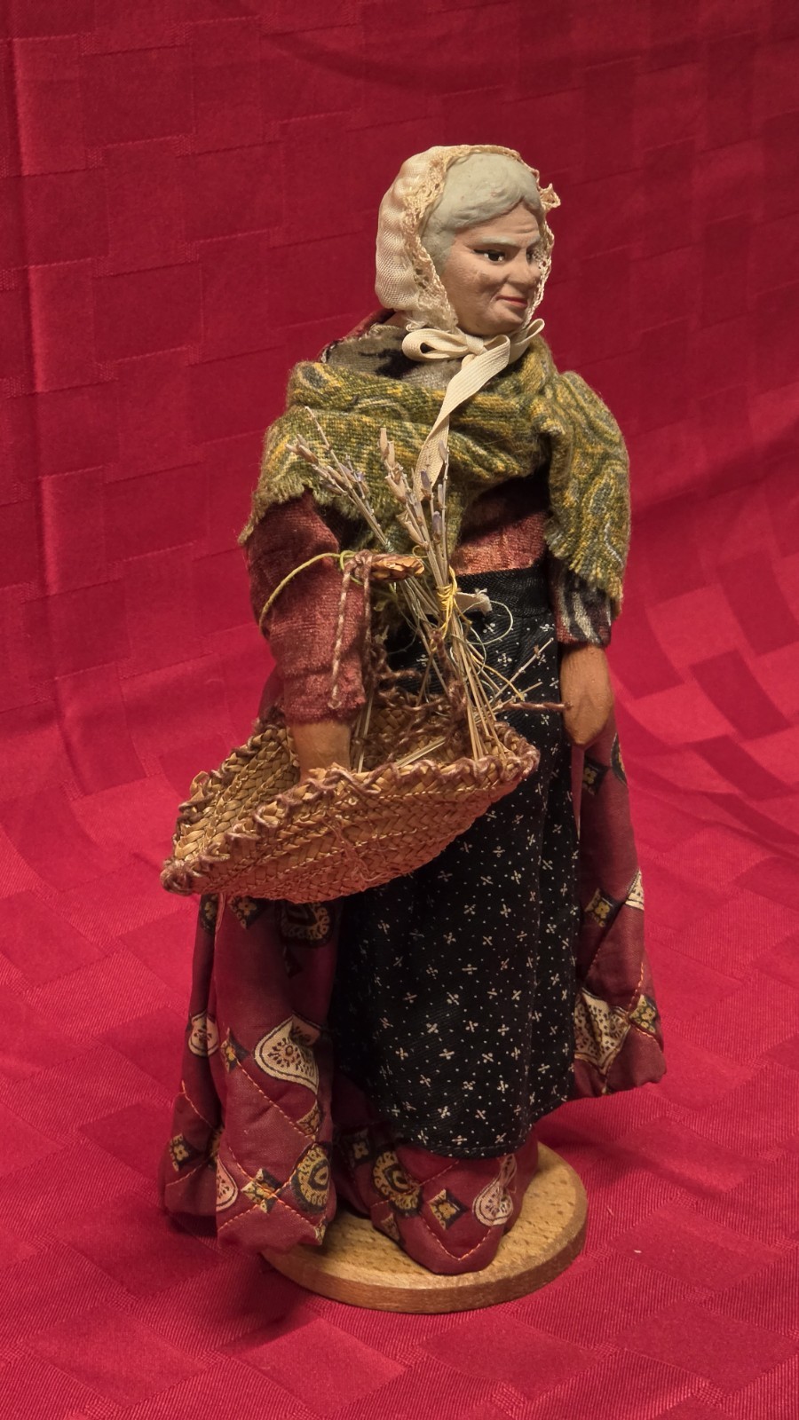 VINTAGE French Santon De Provence Figurine Folk Art Woman 10″ Made In France