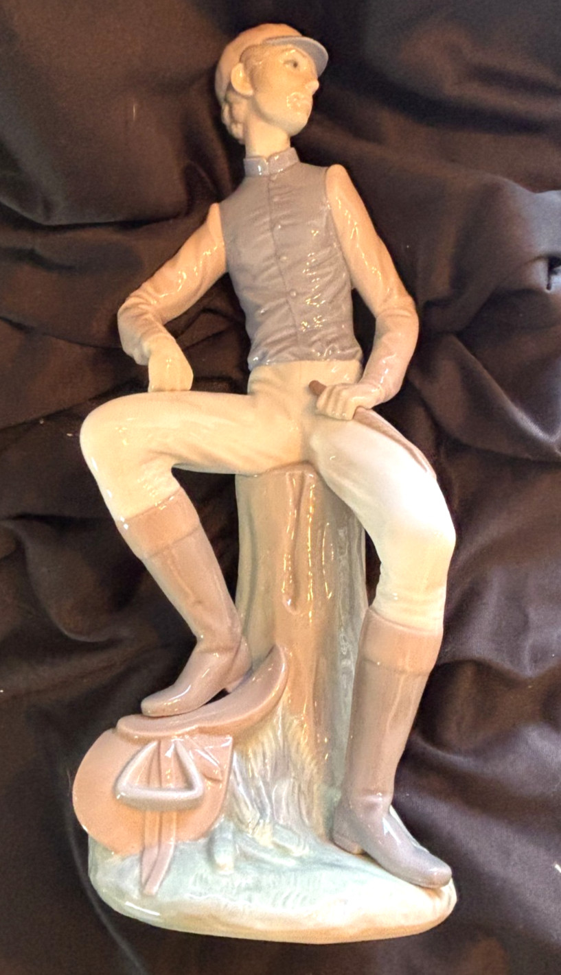 Lladro Large Jockey Figure 1341, Retired Excellent Shape! Retired in 1981.