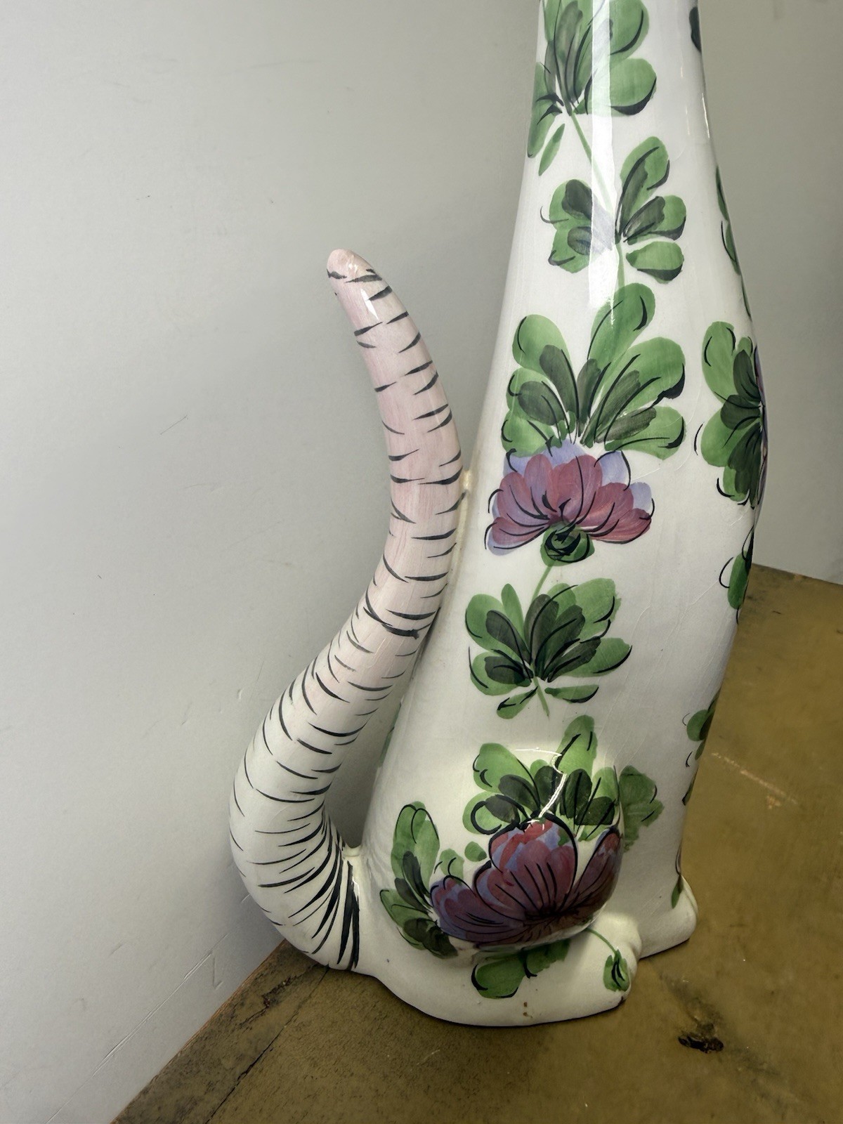 FABULOUS Italian Mancioli Deruta Pottery14” Tall Handpainted Gatto Cat Statue
