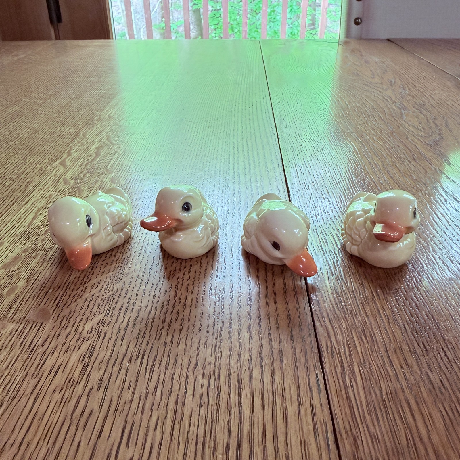 Vintage 4 Goebel Baby Ducklings from West Germany in a soft Yellow Glaze