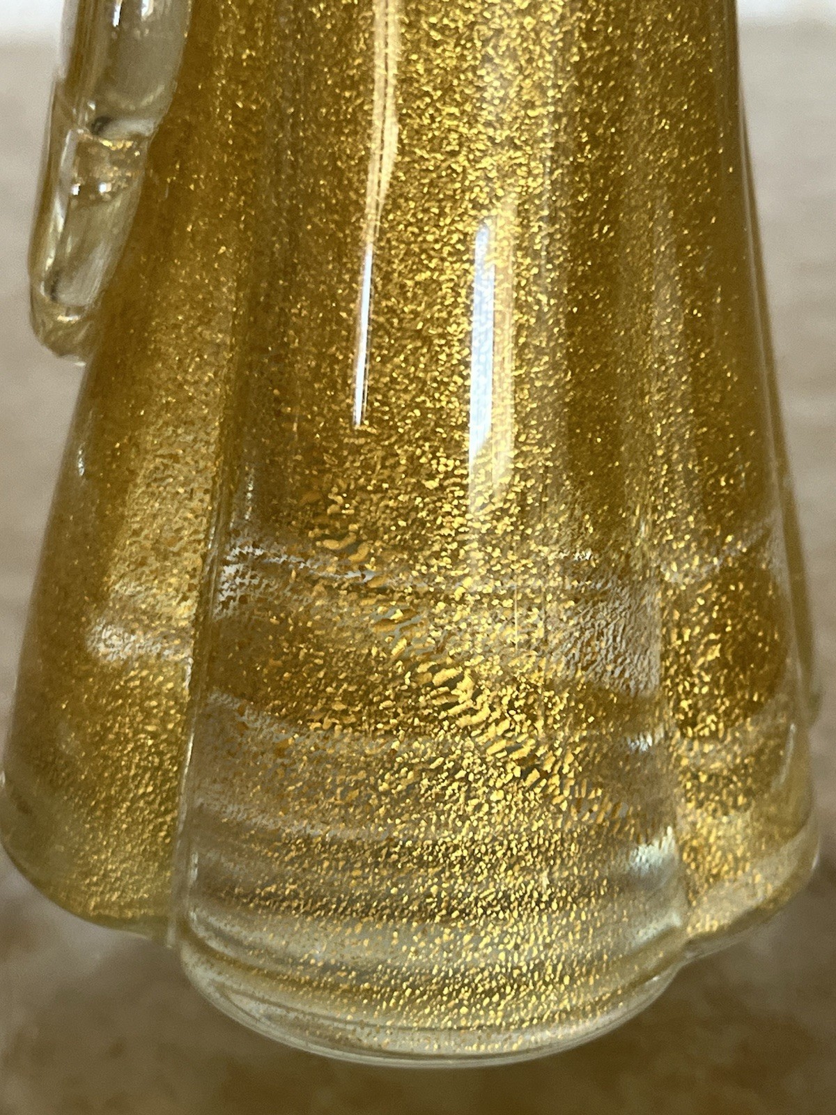Vintage Murano Glass Woman Figurine Clear Gold Dust Swirl 11” Tall (172 ME)