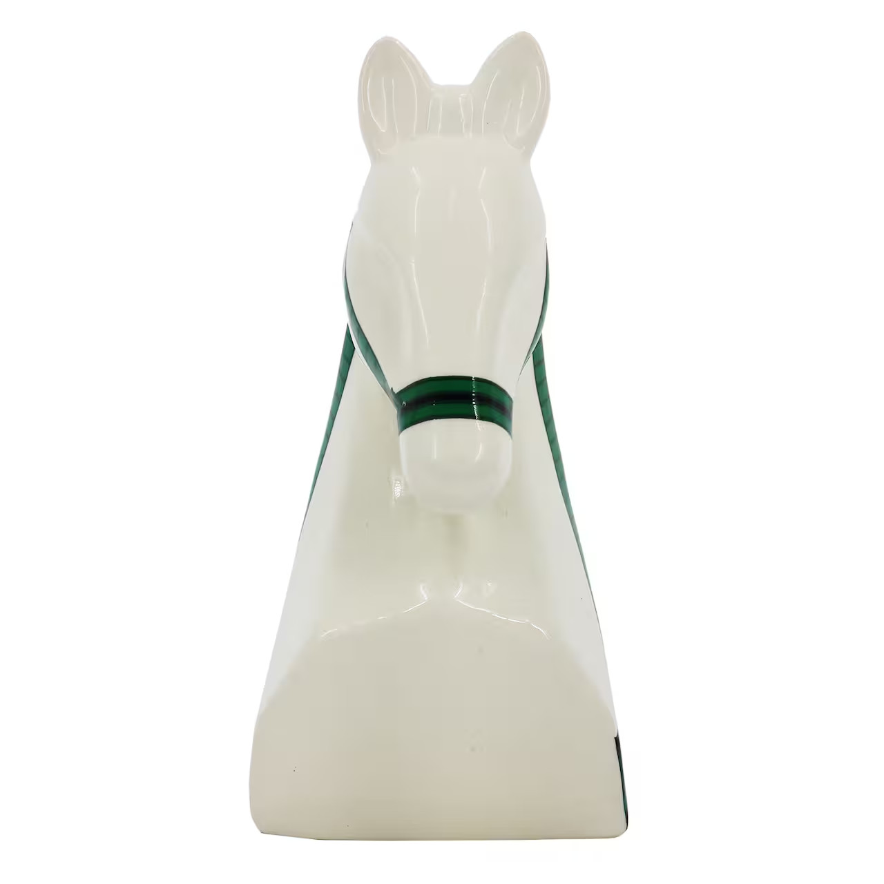 Jonathan Adler 8″ Ceramic Horse Head Table Top Decor Green and White