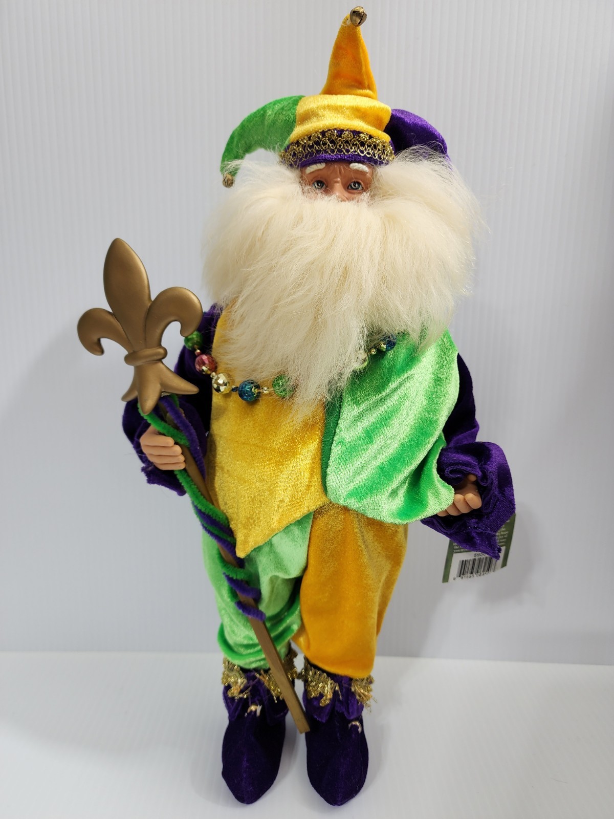 Mardi Gras Santa Claus Jester Santa’s Workshop Fleur De Lis New Orleans Figure