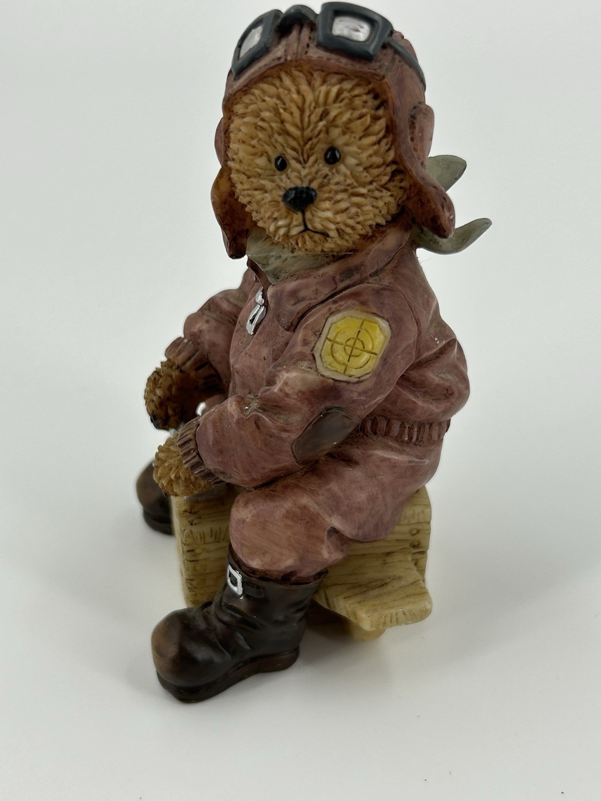 Yesteryear Bears Collection Pilot Figurine Sitting on Box Daniel Lineger