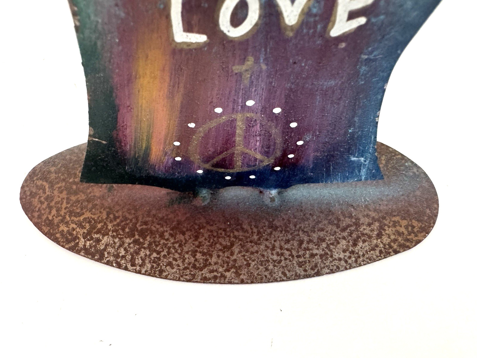 Jes Maharry Angel + Star Rustic Metal Sculpture Love Peace Beads Signed 2019
