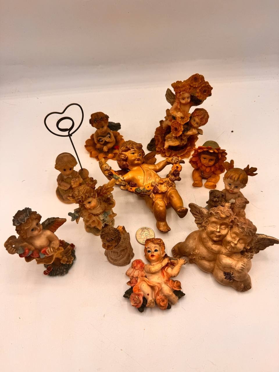 Vintage Cherub Angel Figurine Lot of 10 Resin Porcelain Putti Cupid Decor
