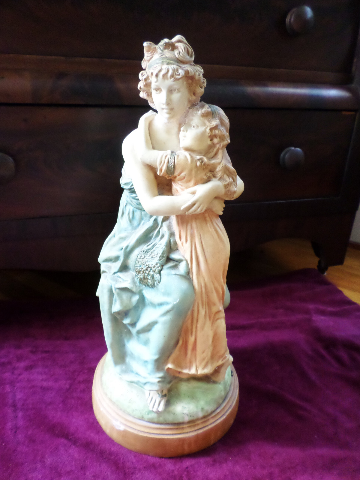 VintageArtistic Royal Krafts Classical Greek Mother Daughter Statue 21″ tall