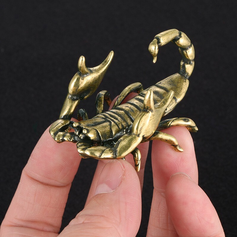 Solid Brass Scorpion Figurine Small Statue Home Ornament Animal Figurines