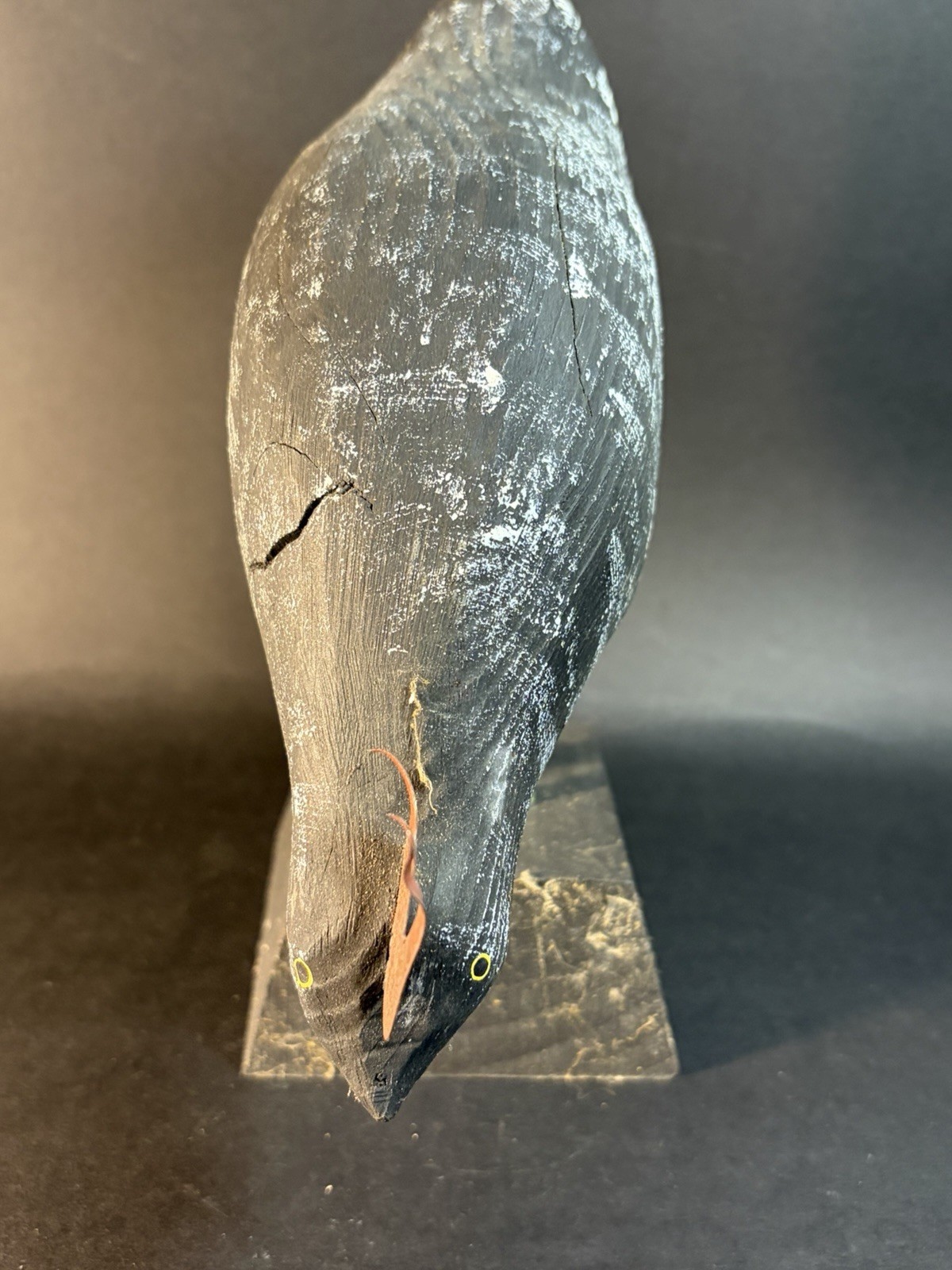 Beautiful Vintage E Pfoutz Carved Wood Rooster With Metal Accents