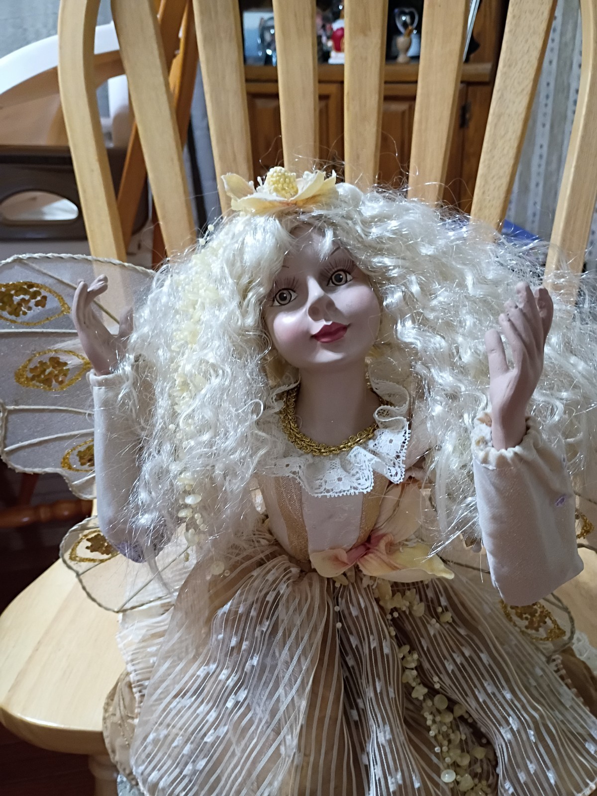 Large Porcelain And Fabric Ballerina Angel
