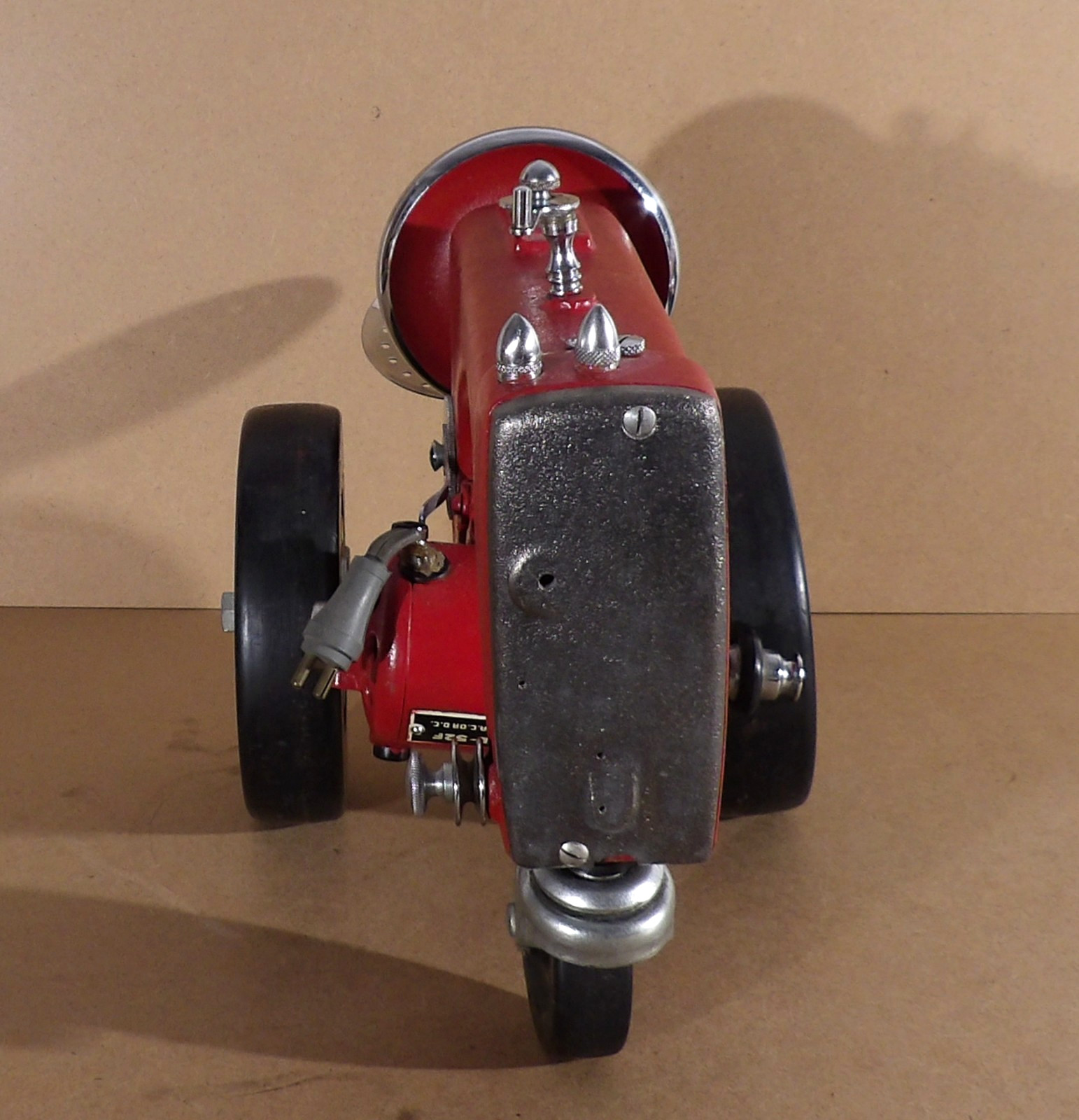 Vintage Singer Sewing Machine Red TRACTOR SCULPTURE Upcycled Heavy Cast Iron Art