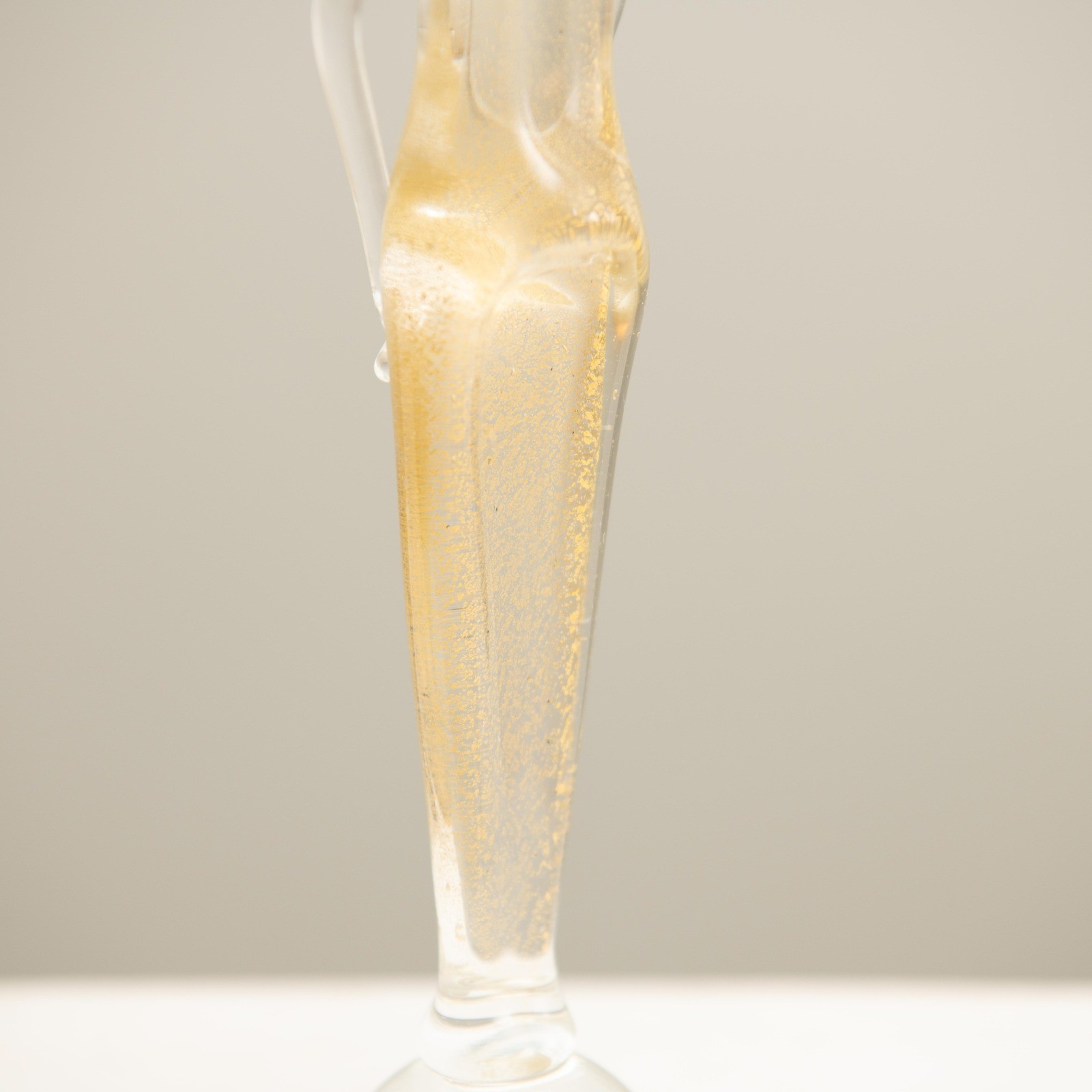 Murano Style Glass Art Romantic Embracing Couple Sculpture Modern Abstract Gold