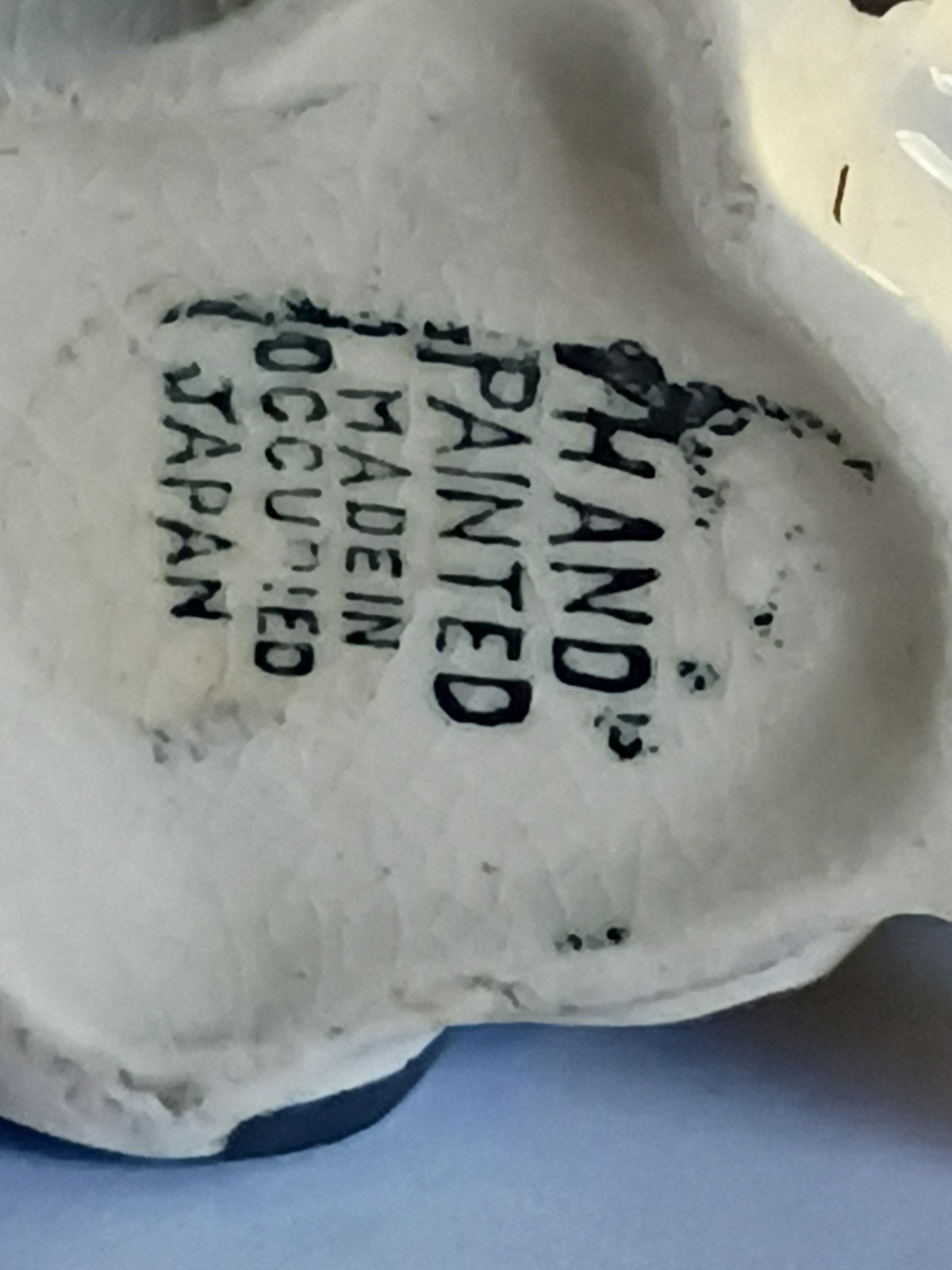 Vintage Hand painted Cherub child Pulling Wheelbarrow Applied Flowers