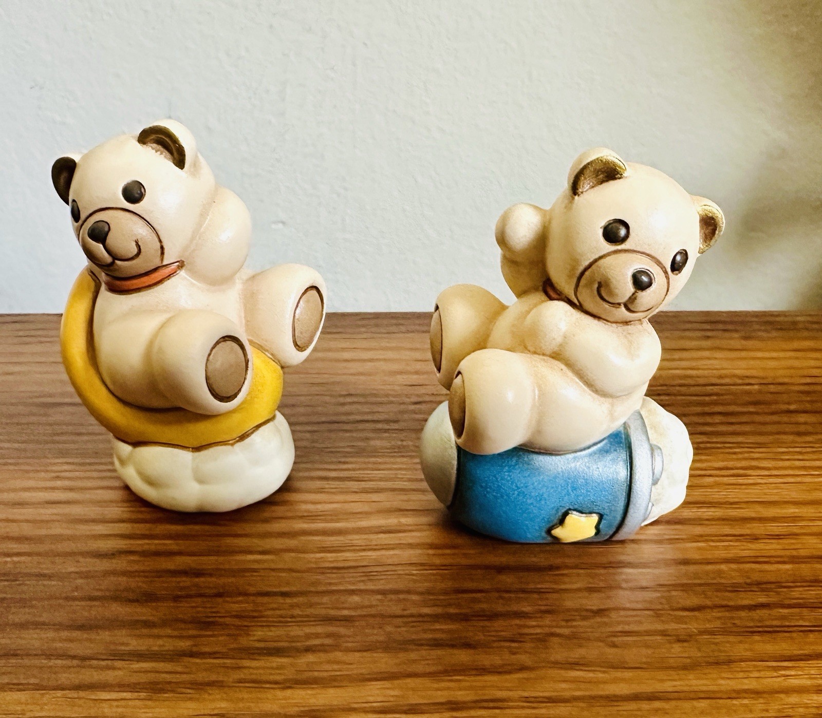 THUN Italy Teddy Astronaut Figurine Lot – Teddy on Moon & Rocket Mint Condition