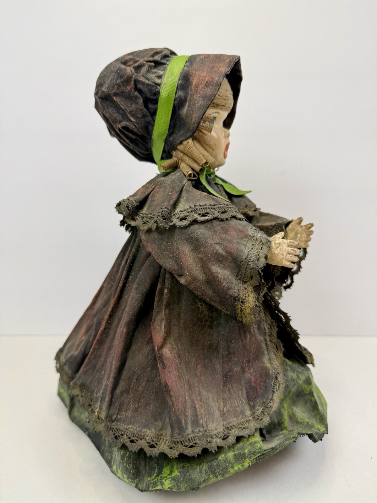 Vintage Handcrafted Doll Paper Mache Clothes Victorian Plaster Base