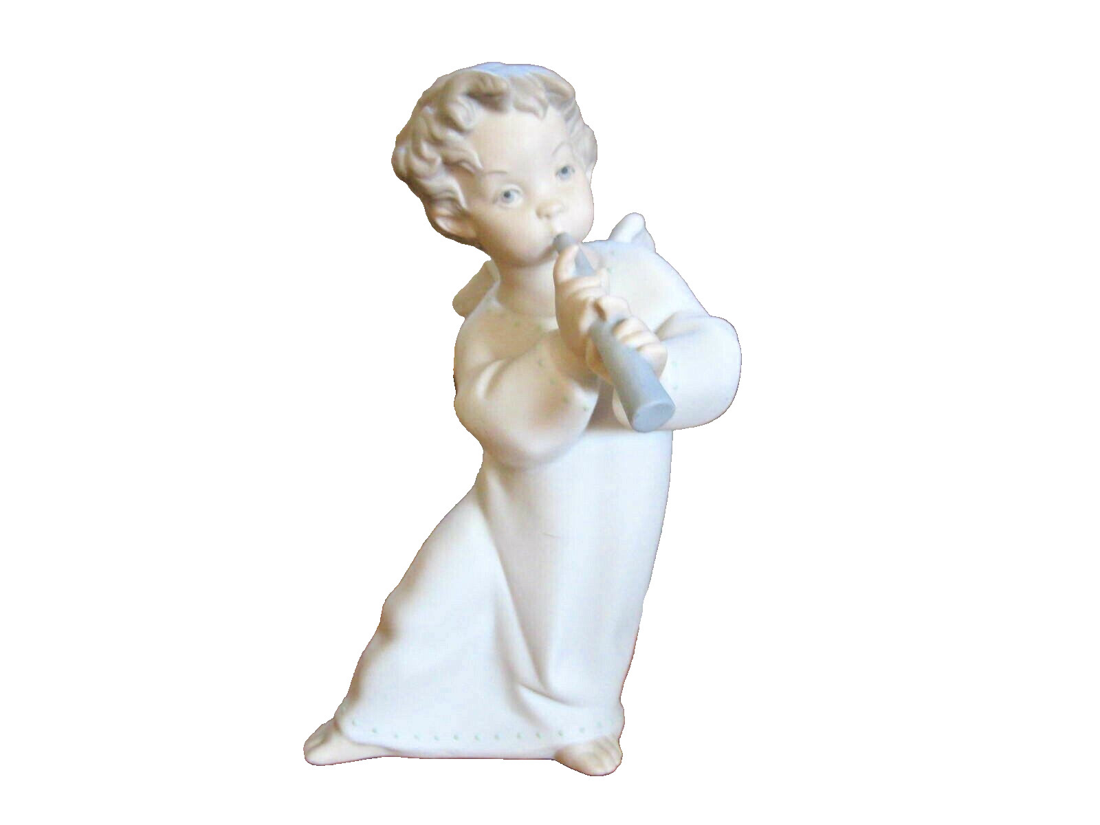 Lladro Spain 6″ Figurine Angel Playing a Flute #4540 by Fulgencio Garcia