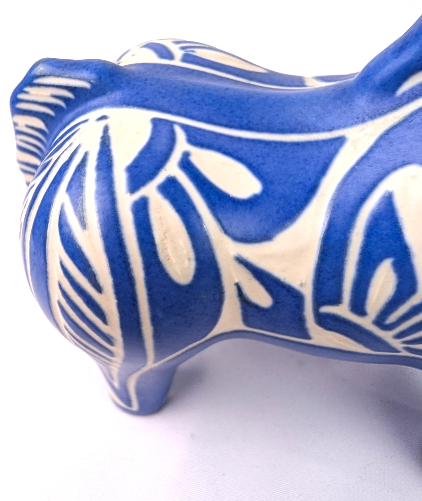 Vintage Pablo Zabal Pottery Horse Figurine “Blue Zoo” Collection Signed 7″