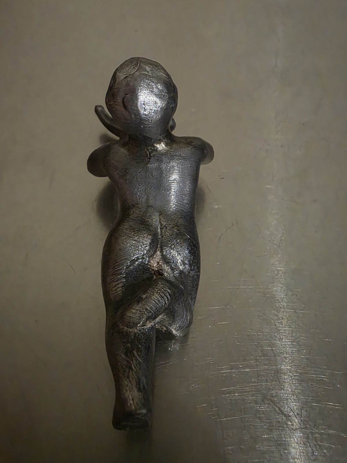 Metal Young Boy Child Figurine / Sculpture. Interesting Piece Of Decor
