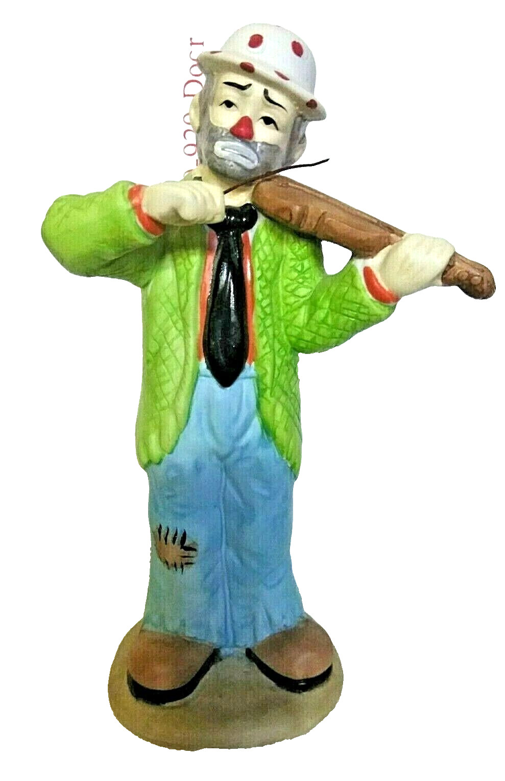 Emmett Kelly Jr Hobo Clown Playing Violin Porcelain 7″ Figure Flambro Collection