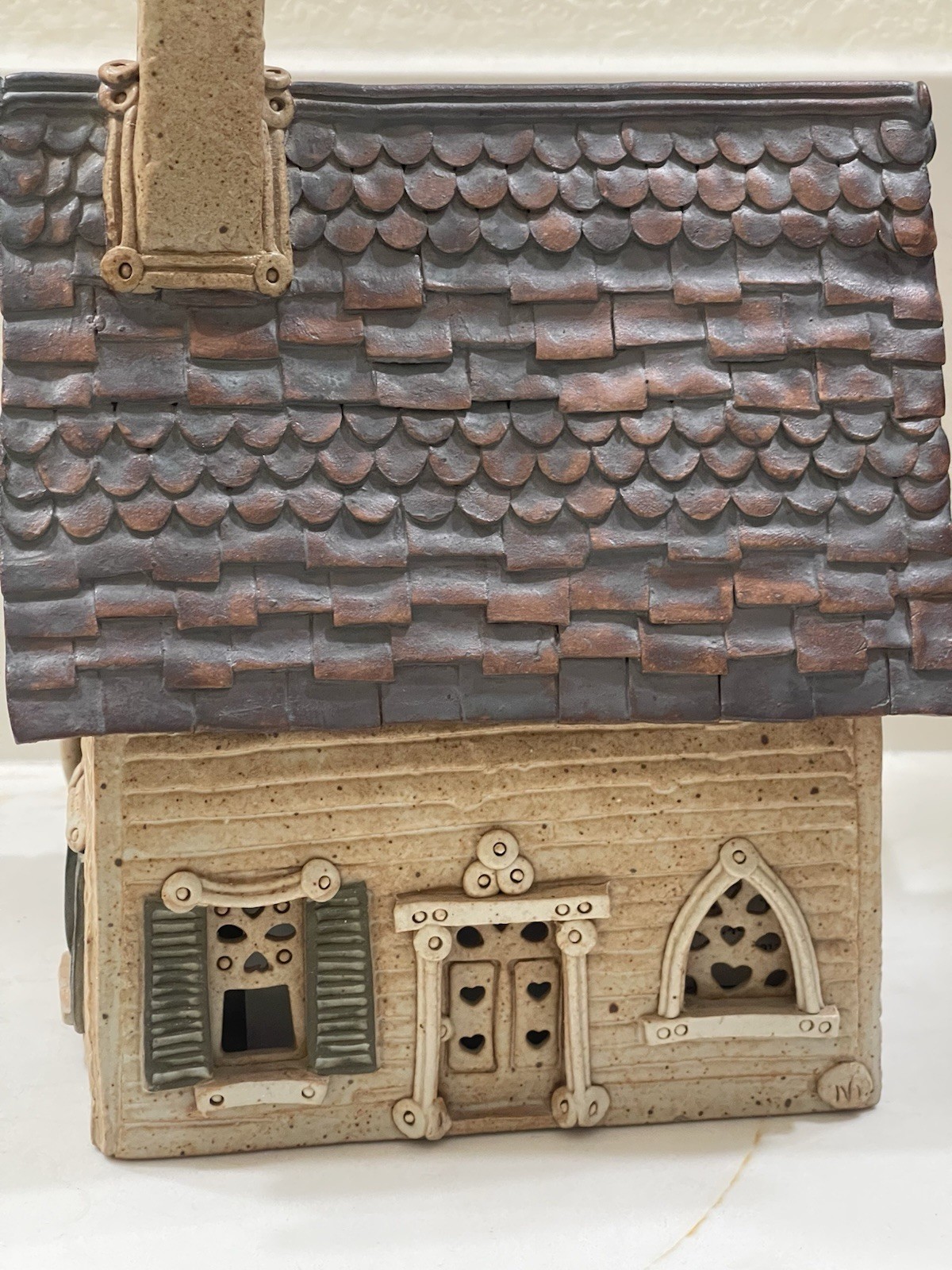 Windy Meadows Pottery MAYAPPLE Candle House 1989 8.5″ MP 38 Of 100